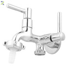 Torneira Para Tanque Máquina De Lavar De Metal Duas Saídas 14