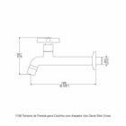 Torneira Parede Cozinha Arejador - Slim Cross