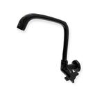 Torneira Parede Cozinha Bica Móvel Preta Lorenzentti