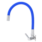 Torneira para Parede de Cozinha Bica Alta Cromada e Azul Colors Flex Delinia