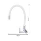Torneira para Parede de Cozinha Bica Alta Cromada e Branco Colors Flex Delinia