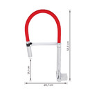 Torneira para Parede de Cozinha Bica Alta Cromado e Vermelho Doc Docol