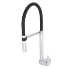 Torneira para Parede de Cozinha Bica Alta Cromado e Preto Doc Docol