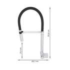 Torneira para Parede de Cozinha Bica Alta Cromado e Preto Doc Docol