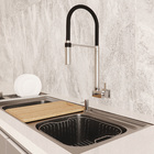 Torneira para Parede de Cozinha Bica Alta Cromado e Preto Doc Docol