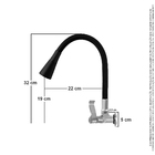 Torneira Parede Cozinha Gourmet Cônica Black Flexível C71