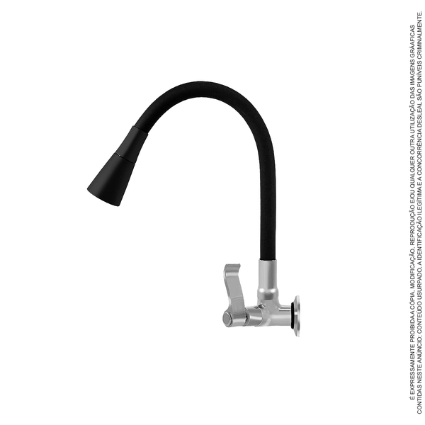 Torneira Parede Cozinha Gourmet Cônica Black Flexível C71