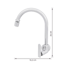 Torneira para Parede de Cozinha Bica Alta Cromado Londrina Delinia