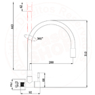 Torneira Parede Cozinha ou Área de Serviço Flexível Aço Inox