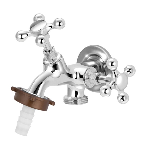 Torneira Parede e Tanque Bica Reta Cromada 2 Saídas Light Stoc