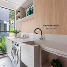 Torneira Parede Flexível Aço Inox Escovado Saída Dupla 1/2 Má