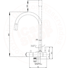 Torneira Parede Flexível Aço Inox Escovado Saída Dupla 1/2 Má