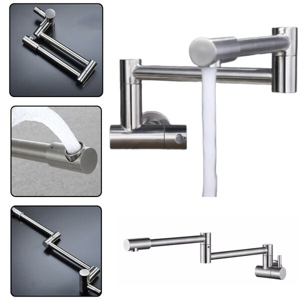 Torneira Parede Gourmet em Metal Articulavel Dobravel Flexive