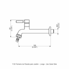 Torneira Parede Jardim Longa - Slim