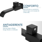 Torneira Parede Quadrada preta Estilo Industrial para Banheir