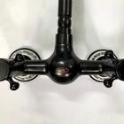 Torneira Parede Vintage Retrô Preto C/ Porcelana