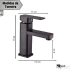 Torneira Pia Banheiro Lavabo Monocomando Bica Baixa Preta Bla