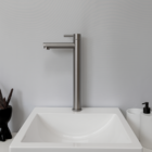 Torneira Pia Banheiro Robusta Alta Monocomando Prata Escovado