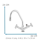 Torneira Pia Cozinha 2168 C/arejador 1/4 Volta C-31 Com Saída