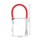 Torneira para Pia de Cozinha Bica Alta Cromado e Vermelho Doc Docol