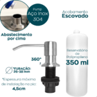 Torneira Pia Cozinha Escovada E Dispenser Dosador Detergente