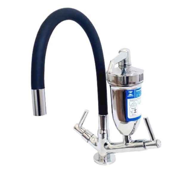 Torneira Pia Cozinha Mesa Preta Filtro Prata Gourmet Luxo Del