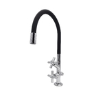 Torneira Pia Cozinha Tanque Mesa Duas Saídas Flexível Preto