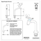 Torneira Pia Lavatório Banheiro Mesa Bica Baixa 1/4 de Volta