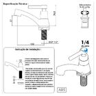 Torneira Pia Lavatório Banheiro Mesa Cromado Alavanca Abs