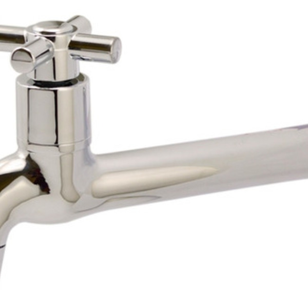 Torneira Pia Parede Fixa Abs Cromado 18cm Slim 1/4 V Prateado