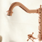 Torneira Pia Vintage Rose de Luxo Misturador Duplo Comando