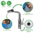 Torneira Premium Monocomando Rotação 1080° 3 Jatos - Inox