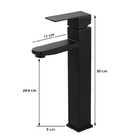 Torneira Preta Banheiro Monocomando Lavabo Bica Alta Bruder