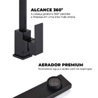 Torneira Preta Luxo Monocomando Bancada Mesa 360º Articulada