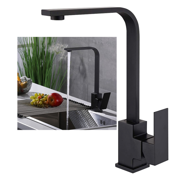 Torneira Preta Luxo Monocomando Bancada Mesa 360º Articulada