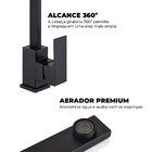 Torneira Preta Luxo Monocomando Bancada Mesa 360º Articulada