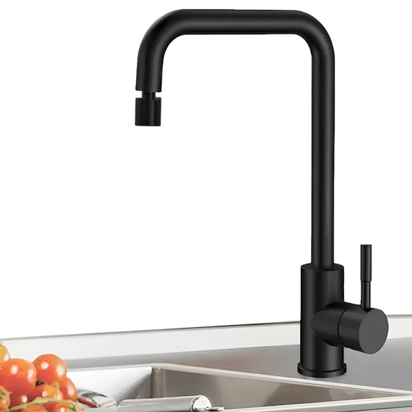 Torneira Preta Mate Misturador Monocomando Aço Inox Gourmet