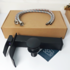 Torneira Preta Quadrada Bica Alta Cascata E Valvula Click 7/8