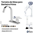 Torneira Prima Com Acionamento Lateral Grafite Escovado Fani