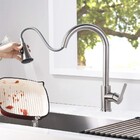 Torneira Pull Down Goumet Bancada Cozinha Metal Escovado Mono