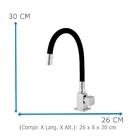 Torneira Quadrada Cozinha Bancada/mesa 4130 Cano Preto Flexív