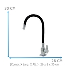 Torneira Quadrada Cozinha Bancada/mesa  4130 Cano Flexível Pr