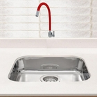 Torneira Quadrada Cozinha Parede 4120 Cano Flexível Vermelho