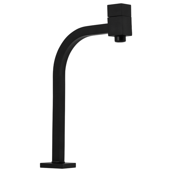 Torneira Quadrada Link Preta Para Banheiro 90º Bica Alta