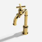 Torneira Retrô Alta De Água Fria Para Banheiro (aron Dourada)