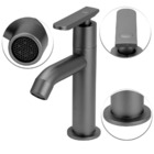 Torneira Slim Alta Pratica Abs Preto Mesa + Engate Flexível