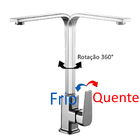 Torneira Slim Monocomando Cromada Em Aço Inox Misturador Para