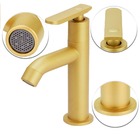 Torneira Slim Pratica Abs Gold/dourado Mesa +engate Flexível