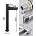 Torneira Slim Tube Banheiro Bica Alta Lavatorio Preto Fosco M