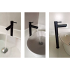 Torneira Slim Tube Banheiro Bica Alta Lavatorio Preto Fosco M